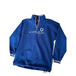 NFL Indianapolis Colts men’s Blue Fleece Pullover Quarter Zip Shirt Size Large